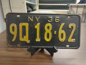 1936 New York Oldtimer Nummernschild YOM DMV 9Q1862 Top Zustand More Instore - Bild 1 von 9