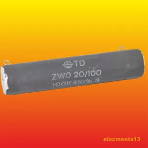 100 kOhm 10% DRALORIC TD ZWO 20/100 VINTAGE CERAMIC RESISTOR - Picture 1 of 3