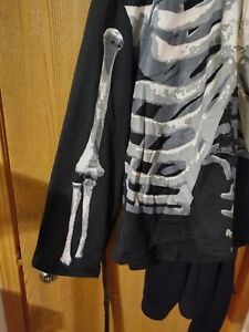 NWT Extreme Concepts Boys Skeleton Hoodie Sweatshirt  Black Large HALLOWEEN