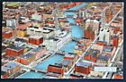 Aerial View Downtown Milwaukee Wisconsin WI Postcard PC 1940s E.C. Kropp Unused