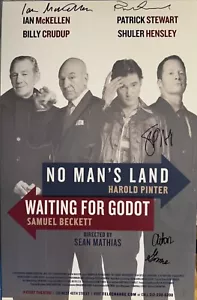 Ian McKellen & Patrick Stewart Signed NO MAN’S LAND/ GODOT Broadway Poster - Picture 1 of 2