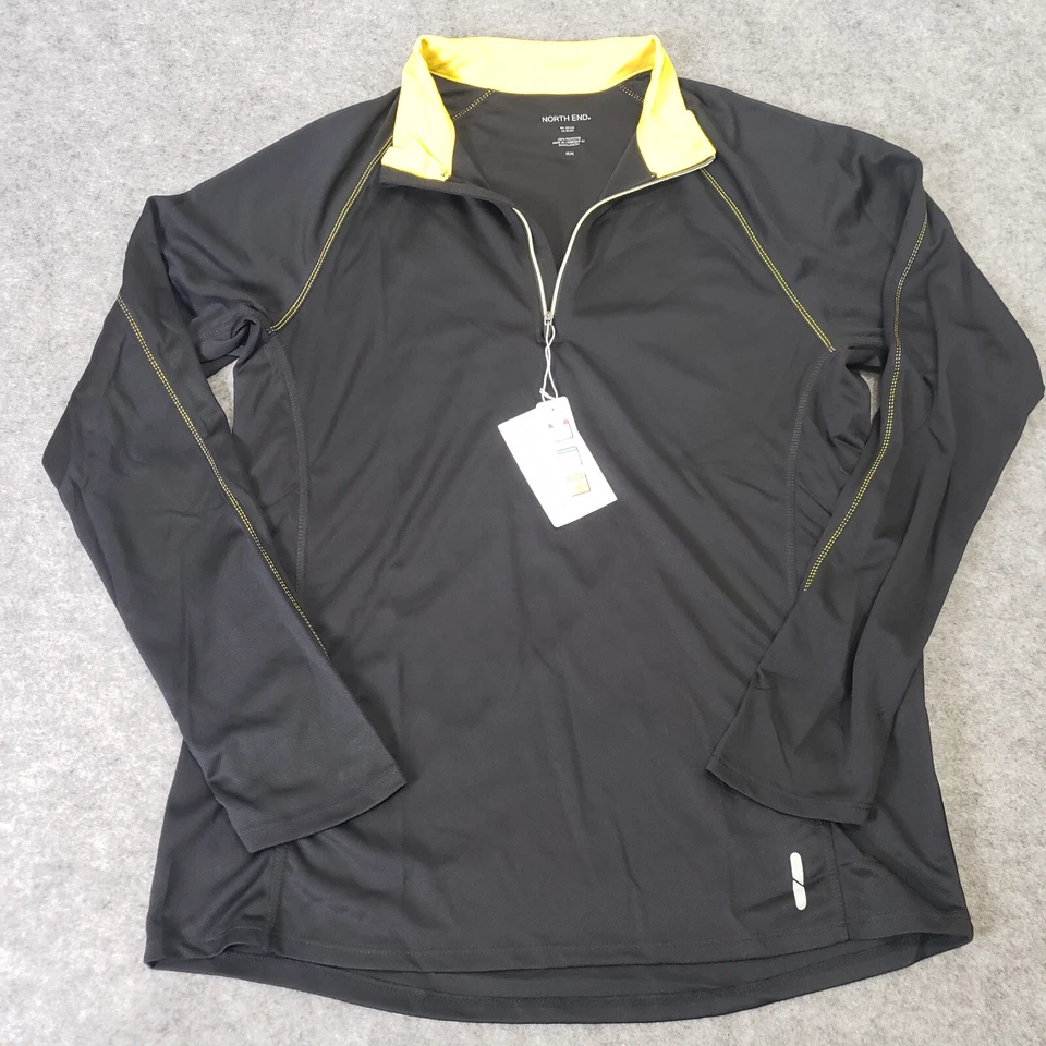 North End Polo Shirt Mens Medium Black 1/4 Zip Dri Fit Polyester - Image 1 of 4