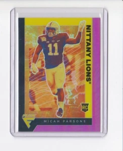 MICAH PARSONS '21 CHRONICLES DRAFT PICKS PINK PRIZM PARALLEL FLUX VERSION ROOKIE - Picture 1 of 24