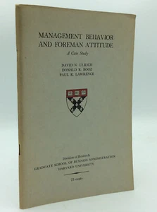 MANAGEMENT BEHAVIOR AND FOREMAN ATTITUDE - 1950 - vintage - business - Picture 1 of 5