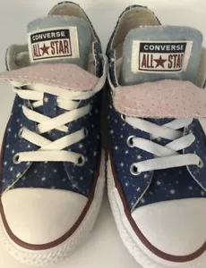 Converse Double Tongue Junior Size 3 Blue White Chuck Taylor All Star Oxford - Picture 1 of 7