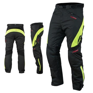 Waterproof Motorcycle Motorbike Textile Thermal Cordura Trousers Fluo Size 40 - Foto 1 di 7