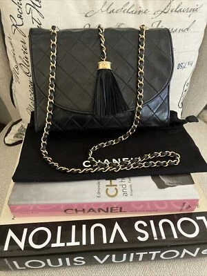 Authentic Chanel Vintage Quilted Tassel Leather Chain Shoulder Bag ❤️❤️ - Image 1 of 4