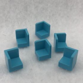 LEGO 6231 Medium Azure Panel 1 x 1 x 1 Corner (x6)