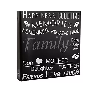 Large Black Text Cover Ring Binder Photo Album for 500 Photos 4 x 6'' - Picture 1 of 6