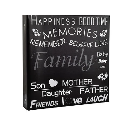 Large Black Text Cover Ring Binder Photo Album for 500 Photos 4 x 6'' - Image 1 of 4