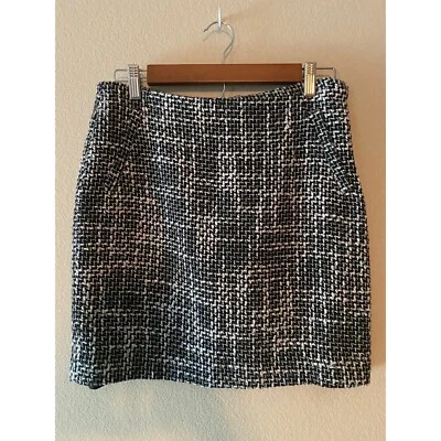 Mini-saia de tweed INC International Concepts em preto e branco - Tamanho 4 - Imagem 1 de 4