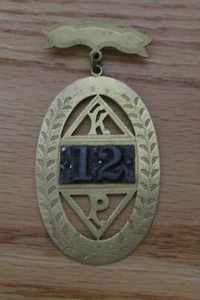 S.S. Davis 1874 Knights Of Pythias Masonic Badge Medal KP #12 Pin - Picture 1 of 3