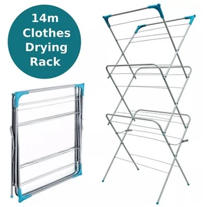 3 Tier Clothes Dryer Airer Foldable Laundry Rack Washing Line Drying Horse 14m - Picture 1 of 8
