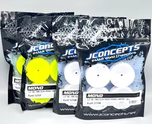 NEW Bundle of JConcepts 12mm Mono 2.2 "Slim" Front Wheels (3376W/Y) B6/B7/YZ2 - Picture 1 of 3