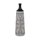 Vase White Black Polyresin 19 X 19 X 64 Cm