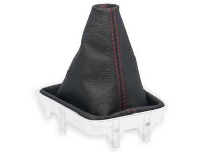 PARA SEAT ALHAMBRA II 2010-2020 CAMBIO DE MARCHAS BOTA POLAINA CUERO COSTURAS ROJO Foto 1 de 4