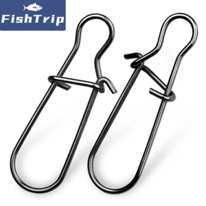 50 piezas broches de presión de pesca broches de presión de bloqueo doble de acero inoxidable 8 lb-220 lb broches de presión de señuelo rápido - Imagen 1 de 19