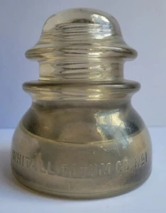 Vintage Glass Insulator Clear Whitall Tatum Co No 1 Soot Stained 1 Interior Chip - Picture 1 of 12