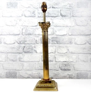 Large 19" Vintage Ornate Corinthian Column Brass Table or Bedside Lamp England - Picture 1 of 7