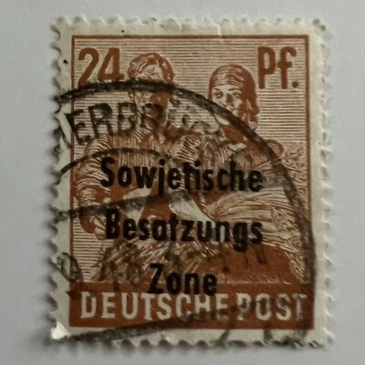 MEERBUSCH SON SOTN CANCEL ON 1948 GERMANY 24pf STAMP #10N9 SOVIET OCCUPIED OVPT - Image 1 of 3