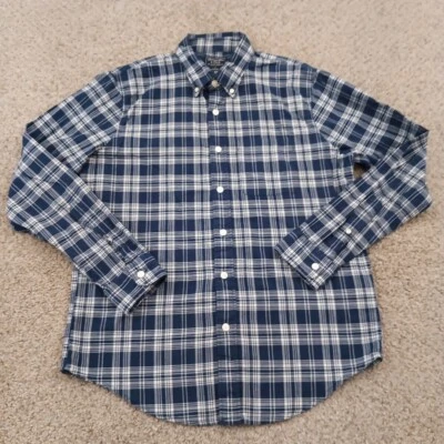 Camisa Abercrombie & Fitch Para Hombre Grande Azul A Cuadros Manga Larga Algodón con Botones Foto 1 de 4