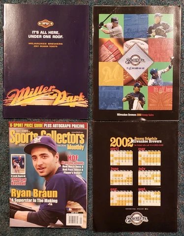 Ryan Braun TUFF STUFF Milwaukee Brewers 2001 2002 Season Ticket Sales SEE SCANS Cover