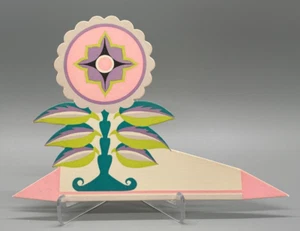 Tarjeta de colección Art Deco Bridge Place flor en jarrón, sin usar Gibson años 1920-30 - Imagen 1 de 3