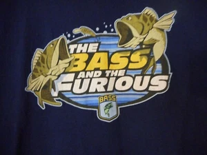 T-shirt maglietta basso blu Il basso e il pesce furioso manica corta - Foto 1 di 5