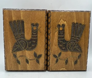 Caja de baratija tallada a mano de latón de colección rara caja de cartas bisagra de Polonia - Imagen 1 de 6