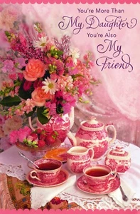 Tarjeta sincera del día de San Valentín PARA HIJA, Tea Party de American Greetings +✉ - Imagen 1 de 5