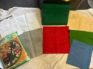 Vintage Bucilla 43" Gonna Albero Natale Feltro Applique Kit ARCA DI NOÈ #84082 Leggi! - Foto 1 di 9