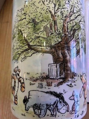 Disney Winnie the Pooh I ALWAYS ENJOY A LITTLE SOMETHING Ceramic 7" Canister NEW - Image 1 of 4