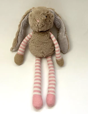 Игрушка Manhattan кролик плюшевая мягкая игрушка желтовато-коричневая розовая белая трикотажная полоса 15 дюймов - Изображение 1 из 4