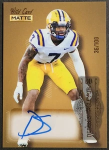 2022 Wild Card MATTE Gold Silver Foil Derek Stingley Jr. Rookie Auto RC SP /100 - Picture 1 of 2