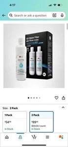 2 PACK Refresh Refrigerator Ice Water Filter For LG LT1000P ADQ747935 Brand New - Picture 1 of 4