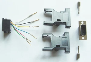 ~ Stck=1 Adapter Kit DB9P Stecker auf RJ11 RJ12 RJ14 RJ25 6P6C 6 Pin Stecker - Bild 1 von 5