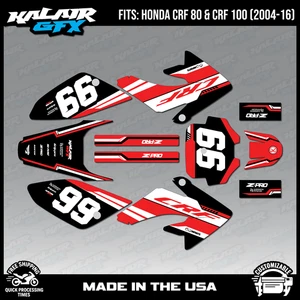 Graphics Kit for HONDA CRF80 CRF100 (2004-2016) Viper - RED - Picture 1 of 4