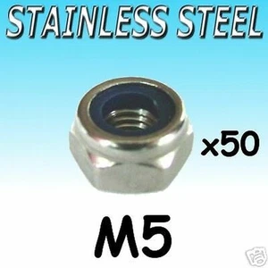 Acciaio Inox Nylock Serratura Dadi Dado M5 Marino Ecc. 50pk - Bild 1 von 1