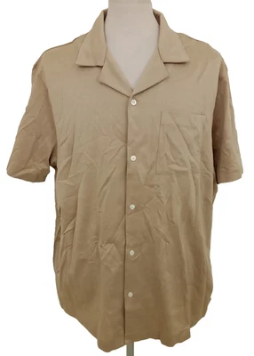 Camisa Polo Jaeger Para Hombre Talla 2XL Marrón Claro Bolsillo Algodón Puro Revere Mediana Nueva Foto 1 de 4