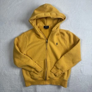 Polo Ralph Lauren Yellow Full ZIp Long Sleeve Girls Youth Hoodie Size M 10-18 - Picture 1 of 11