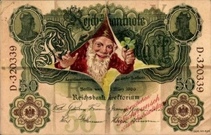 Ak Reichsbanknote, Geldschein, Zwerg, Glücksklee - 11159108 - Picture 1 of 2