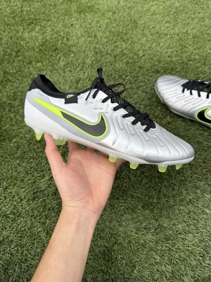 NIKE TIEMPO LEGEND 10 ELITE FG – SILVER / BLACK / VOLT ⚪⚫🟩🔥9.5 - Image 1 of 4