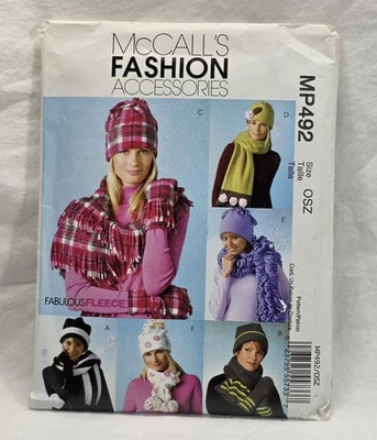McCall's Pattern #MP492 UNCUT 2004 Misses Accessories Hat Scarves Mittens  - Image 1 of 3