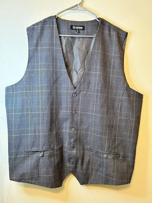 Stacy Adams Suit Vest 3XL Preowned Plaid OG BG3 - Image 1 of 4