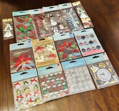 Jolee's Boutique Navidad Invierno Año Nuevo Álbum de Recortes Pegatinas Lote Algunas Raras Foto 1 de 4