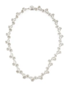 ARIVA Sterling Silver And White Gold Floral Collar Necklace - Picture 1 of 2