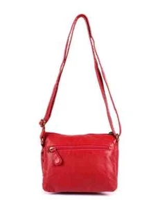 KARLA HANSON KH52-50701 CHARLOTTE RED VEGAN LEATHER MULTI POCKET CROSSBODY BAG - Picture 1 of 5