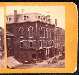 BANGOR MAINE 1870s PRIVATE PHOTO STEREOVIEW - Mason's Hall - Picture 1 of 3