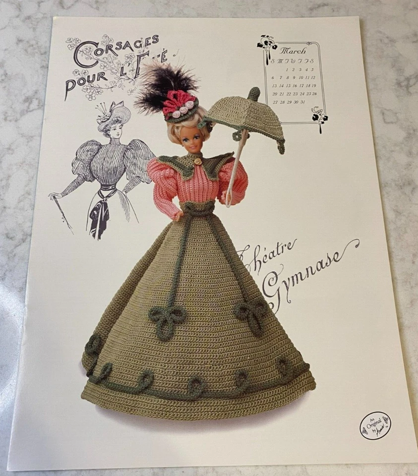 Annie's Attic Gibson Girl Collection 1994 11 1/2" Doll Dress Crochet March - Image 1 of 1