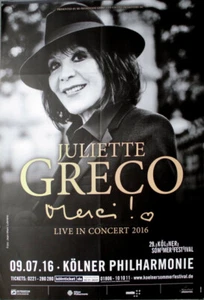 JULIETTE GRECO - 2016 - Plakat - In Concert - Merci Tour - Poster - Köln - Picture 1 of 1